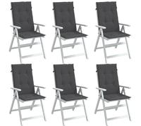 vidaXL Coussins de chaise à haut dossier 6 pcs. Melange Anthracite 120x50x4 cm Tissu
