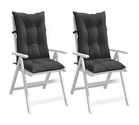 vidaXL Coussins de chaise à dossier haut lot de 2 anthracite mélangé