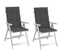 vidaXL Coussins de chaise à dossier haut lot de 2 anthracite mélangé