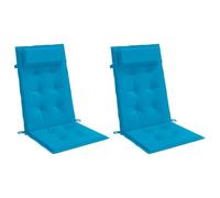 vidaXL Coussins de Chaise à Dossier Haut Lot de 2 Bleu Clair, Coussin, Coussin de Chaise, Coussin de siège, Coussin de canapé, Coussin d'extérieur