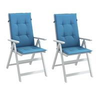 vidaXL Coussins de chaise à dossier haut lot de 2 bleu mélangé tissu 4002424
