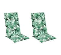 vidaXL Coussins de Chaise à Dossier Haut Lot de 2 modèle de Feuille, Coussin, Coussin de Chaise, Coussin de siège, Coussin de canapé