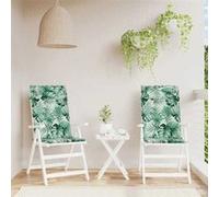vidaXL Coussins de chaise - Feuilles - Dossier haut