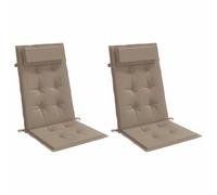vidaXL Coussins de chaise à dossier haut Tissu Oxford Lot de 2 Taupe