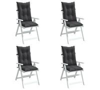 vidaXL Coussins de chaise à dossier haut lot de 4 anthracite mélangé