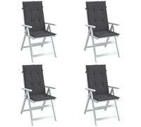 vidaXL Coussins de chaise à dossier haut lot de 4 anthracite mélangé