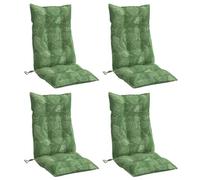 vidaXL Coussins de chaise à dossier haut - Motif feuille - Lot de 4