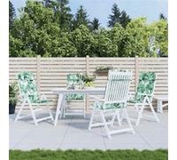 vidaXL Coussins de chaise à dossier haut lot de 4 modèle de feuille, coussin, coussin de chaise, coussin de siège 361911 Vert G