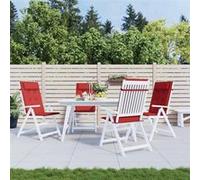 vidaXL Coussins de chaise à dossier haut Tissu Oxford Lot de 4 Rouge