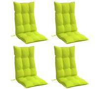 vidaXL Coussins de Chaise à Dossier Haut Lot de 4 Vert Vif