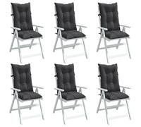 vidaXL Coussins de chaise à haut dossier 6 pcs. Melange Anthracite 120x50x7 cm Tissu