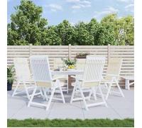 vidaXL – Coussins de chaise dossier haut – Lot de 6 – Tissu Oxford crème