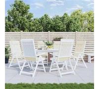 vidaXL – Coussins de chaise dossier haut – Lot de 6 – Tissu Oxford crème