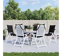 vidaXL Coussins de chaise à dossier haut lot de 6 motif carreaux noir