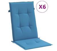 vidaXL Coussins de chaise à haut dossier 4 pcs. Melange Bleu 120x50x4 cm Tissu
