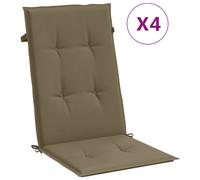 vidaXL Coussins de chaise à haut dossier 4 pcs. Melange Taupe 120x50x4 cm Tissu