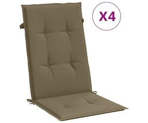 vidaXL Coussins de chaise à haut dossier 4 pcs. Melange Taupe 120x50x4 cm Tissu