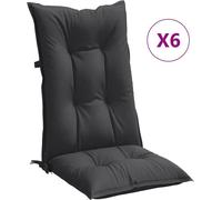 vidaXL Coussins de chaise à haut dossier 6 pcs. Melange Anthracite 120x50x7 cm Tissu