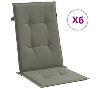 vidaXL Coussins de chaise à haut dossier 6 pcs. Melange Gris foncé 120x50x4 cm Tissu