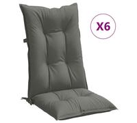 vidaXL Coussins de chaise à haut dossier 6 pcs. Melange Gris foncé 120x50x7 cm Tissu