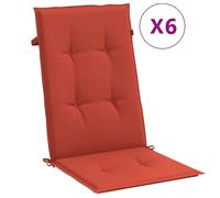 vidaXL Coussins de chaise à haut dossier 6 pcs. Melange Rouge 120x50x4 cm Tissu
