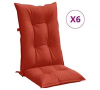 vidaXL Coussins de chaise à haut dossier 6 pcs. Melange Rouge 120x50x7 cm Tissu