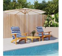 vidaXL Coussins de chaise adirondack lot de 2 rayures bleu/blanc 361845