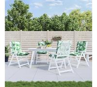 vidaXL Coussins de chaise bas lot de 4 - Motif feuille