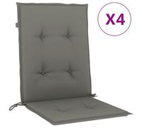 vidaXL Coussins de chaise basse 4 pcs. Gris foncé 100x50x4 cm Tissu