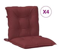 vidaXL Coussins de chaise basse 4 pcs. Melange rouge vin 100x50x7 cm Tissu