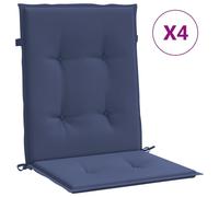 vidaXL Coussins de chaise basse 4 pcs. Tissu bleu marine
