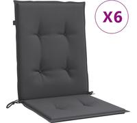 vidaXL Coussins de chaise à dossier bas – Lot de 6 anthracite mélangé (4002444)