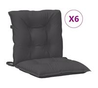 vidaXL Coussins de chaise basse 6 pcs Mélange Anthracite 100x50x7cm Tissu