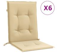 vidaXL Coussins de chaise à dossier bas 6 pièces Mélange beige 100×50×4 cm Tissu (4002456)