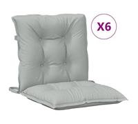 vidaXL Coussins de chaise basse 6 pcs. Melange gris clair 100x50x7cm Tissu
