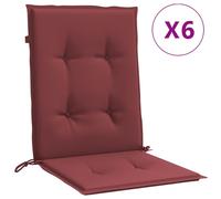 vidaXL Coussins de chaise basse 6 pcs. Mélange rouge vin 100x50x4 cm Tissu