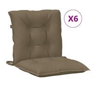 vidaXL Coussins de chaise basse 6 pcs. Melange Taupe 100x50x7 cm Tissu