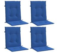 vidaXL Lot de 4 Coussins de Chaise de Jardin à Dossier Bas, Coussins de Siège de Patio, Coussins de Canapé de Jardin, Coussins d'Assise Extérieur, Bleu Royal