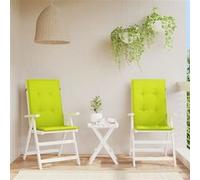 vidaXL Coussins de Chaise de Jardin à Dossier Haut Lot de 2, Coussin de Siège de Salon, Coussin de Meuble de Terrasse, Coussin d’Assise Extérieur, Vert Vif Vert G