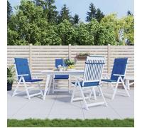 vidaXL Coussins de chaise de jardin à dossier haut lot de 4 bleu royal 314117