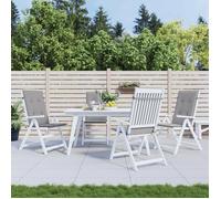 vidaXL Coussins de chaise de jardin à dossier haut lot de 4 gris tissu 43180