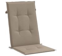 vidaXL Coussins de Chaise de Jardin à Dossier Haut Lot de 6, Coussin de Siège de Salon, Coussin de Meuble de Terrasse, Coussin d’Assise Extérieur, Taupe Tissu