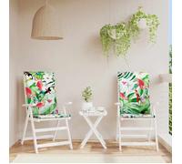 vidaXL Coussins de chaise de jardin dossier haut lot de 2 multicolore 361259 Vert G