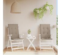 vidaXL Coussins Chaise Dossier Haut Lot de 2 Taupe