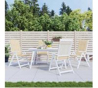 vidaXL Coussins de chaise de jardin dossier haut Lot de 4 120x50x3 cm tissu beige