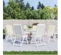 VIDAXL Coussins de chaise de jardin dossier haut lot de 6 - Crème