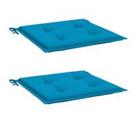 vidaXL Coussins de Chaise de Jardin Lot de 2, Coussin de Siège de Salon, Coussin de Meuble de Terrasse, Coussin d’Assise Extérieur, Bleu 50x50x3 cm Tissu Oxford