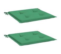 vidaXL Coussins de Chaise de Jardin Lot de 2, Coussin de Siège de Salon, Coussin de Meuble de Terrasse, Coussin d’Assise Extérieur, Vert 50x50x3 cm Tissu Oxford
