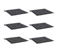 vidaXL Coussins de Chaise de Jardin Lot de 6, Coussin de Siège de Salon, Coussin de Meuble de Terrasse, Coussin d’Assise Extérieur, Anthracite 50x50x4 cm