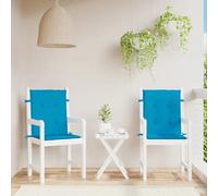 vidaXL Coussins de Chaise Dossier Bas - Bleu